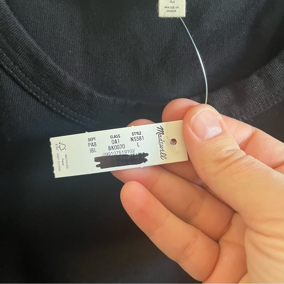 NWT Madewell Black The Perfect Crewneck Tee in Allday Jersey Large - Picture 6 of 8